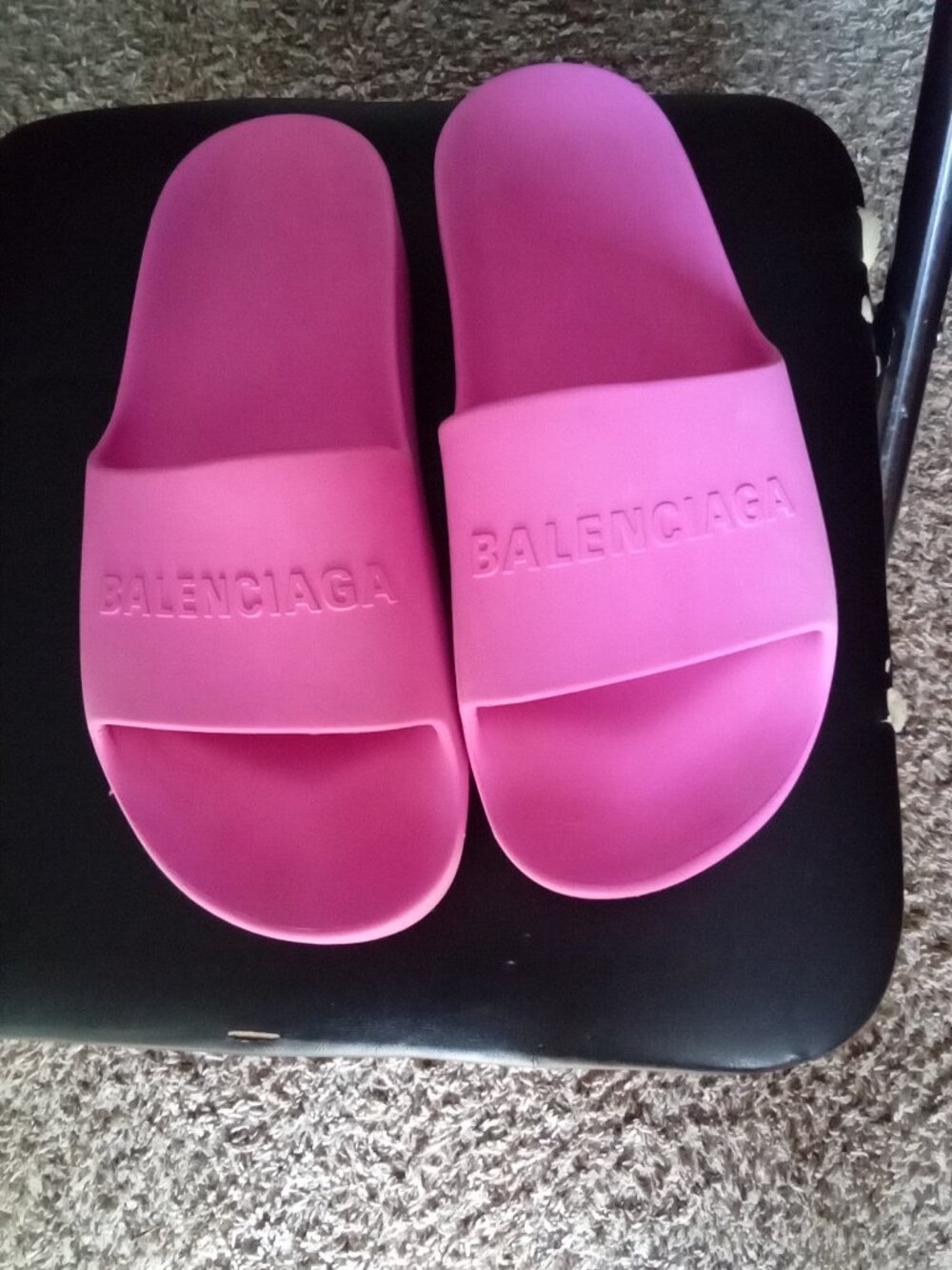 The Balenciaga Pink Chunky Rubber Slide Sandals